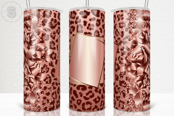 Add Your Text Rose Leopard Tumbler Wrap: Graphics for Crafts
