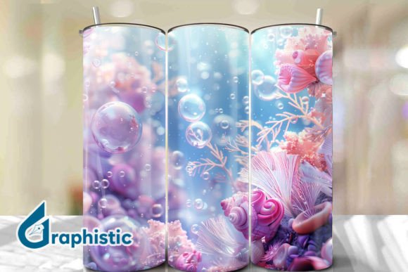Bubbles Pearl Sunset Tumbler Wrap 30 Graphics & Backgrounds