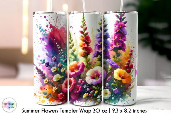 Colourful Summer Floral Tumbler Wrap: Graphics for Local Tumbler Wraps