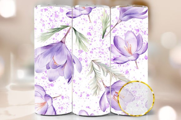 Crocus Skinny Tumbler Wrap: Graphics for Crafts & Content