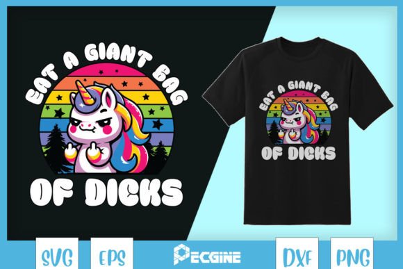 Eat a Giant Bag Funny Unicorn SVG