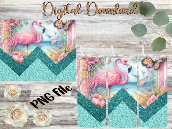 Flamingo V Split Tropical Tumbler Graphics & Print Templates