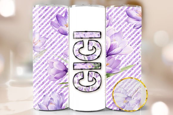 Flowers Gigi Skinny Tumbler Wrap Design: Graphics for Crafts & Branding