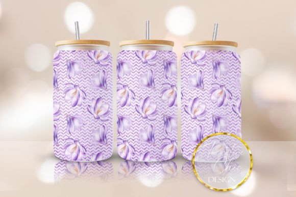 Flowers Libbey Cup Wrap PNG: Floral Graphics for Crafts