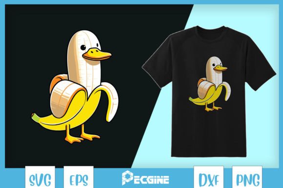 Funny Cute Banana Duck SVG: Graphics for T-Shirt Designs