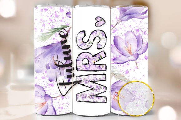 Future Mrs. Spring Flowers Tumbler PNG: Graphics for Crafts & Content