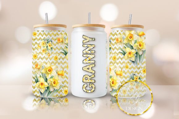 Granny Libbey Glass Cup Wrap PNG UVDTF Graphics for Crafts