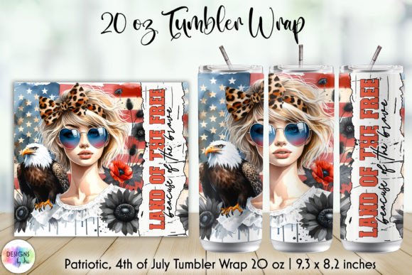 Land of the Free Patriotic Tumbler Wrap: Graphics & Tumbler Wraps