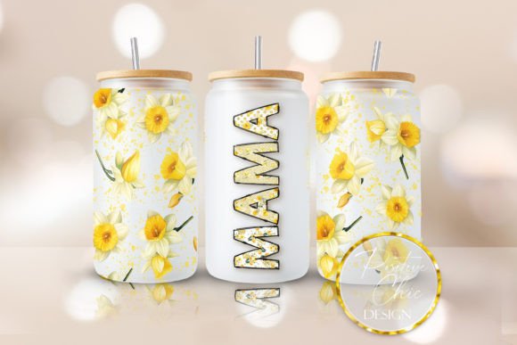 Mama Libbey Cup Wrap Glass Can PNG UVDTF