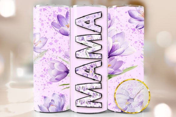 Mama Purple Tumbler Wrap: Graphics for Crafts & Content