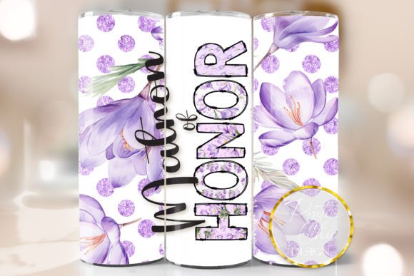 Matron of Honor Tumbler Wrap Wedding PNG: Graphics for Crafts