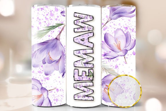 Memaw Spring Flowers Tumbler PNG 20 Oz
