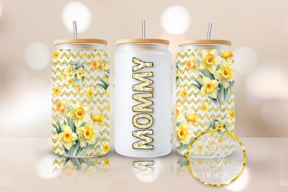 Mommy Libbey Glass Cup Wrap PNG: Graphics for Crafts & Content