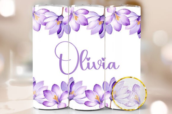 Personalized Flowers Tumbler Wrap Floral Graphics