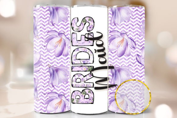 Purple Floral Bridesmaid Tumbler Wrap: Graphics for Crafts & Branding
