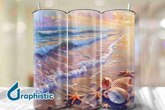 Seashells Sunset Tumbler Wrap 38