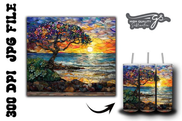 Stained Glass Tree Tumbler Wrap 38