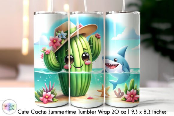 Summer Cactus Cute Tumbler Design