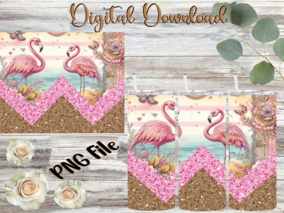 Tropical Flamingo V Split Tumbler: Graphics & Print Templates