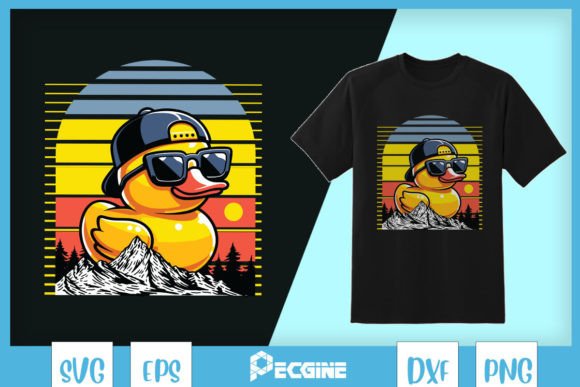 Vintage Cool Duck with Sunglasses SVG: Graphics for T-Shirt Designs