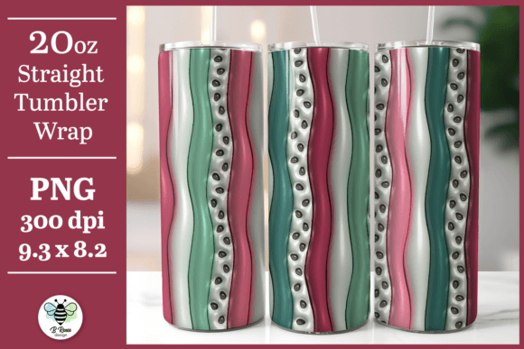 Watermelon Striped Tumbler Wrap: Graphics for Crafts