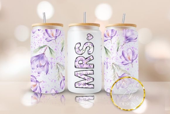 Wedding Mrs Libbey Cup Wrap PNG UVDTF Graphics